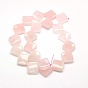 Natural Rose Quartz Beads Strands, Twisted Rhombus