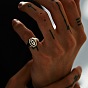 Brass Cuff Open Rings, Oval with Cross