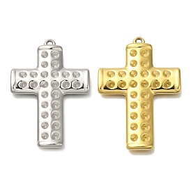 Ion Plating(IP) 304 Stainless Steel Pendant Rhinestone Settings, Cross