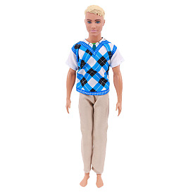 Сетка из двух частей с короткими рукавами и брюками повседневный костюм из ткани наряды для кукол, аксессуары для переодевания кукол-мальчиков