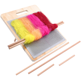 Прямоугольная доска для смешивания шерсти из дерева и углеродистой стали, с дюбелями