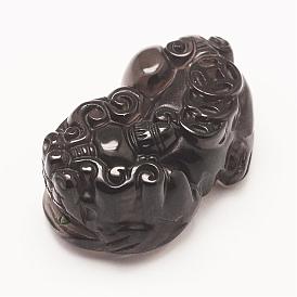 Pendentifs en obsidienne naturels sculptés, Pi Xiu