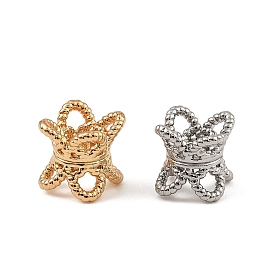 Латунные двойные колпачки для бусин, цветок