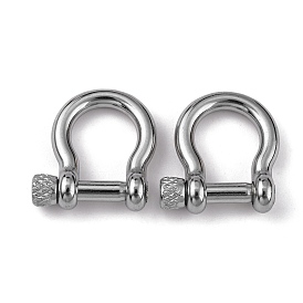 304 Stainless Steel D-Ring Anchor Shackle Clasps, for Bracelets Making