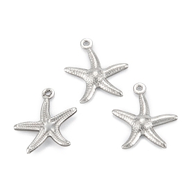 316 Surgical Stainless Steel Pendants, Starfish