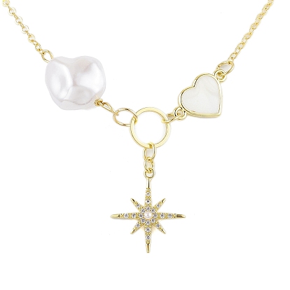 Colgantes de bronce collares, con la perla, joyas para mujeres, estrella