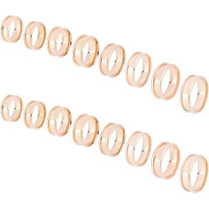 16 шт. 8 стиль 201 нержавеющая сталь рифленые кольца для пальцев, кольцевой сердечник, для изготовления инкрустации