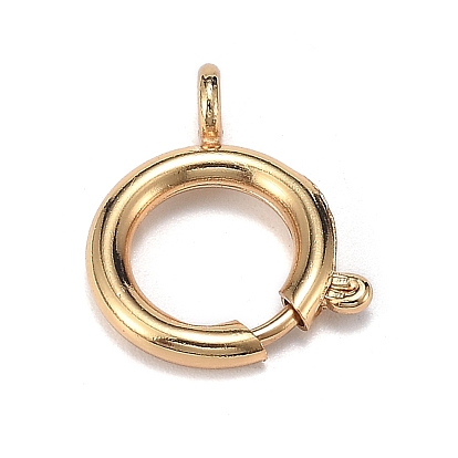 Brass Spring Ring Clasps, Long-Lasting Plated