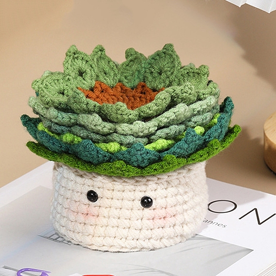 Набор инструментов для вязания коврика для чашки своими руками, включая крючок и иглу, маркер стежка, кукла глаз, пряжа