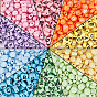 200g 2 Style Opaque Acrylic Enamel Beads, Heart & Flat Round with Black & White Letters