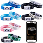 12Pcs 12 Colors Polyester Cord Stretch Bracelets for Women Men, Jesus Fish