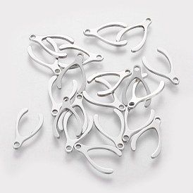 201 Stainless Steel Charms, Wishbone