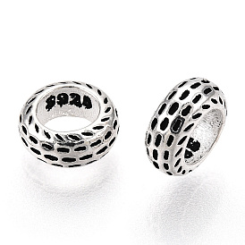 925 Sterling Silver Beads, with S925 Stamp, Ring