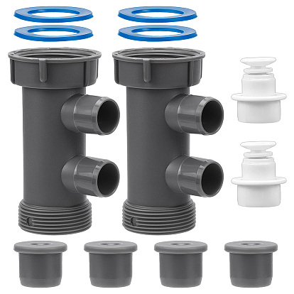 2 sacs raccord de tuyau d'évacuation d'évier en plastique PP, avec connecteur de purificateur d'eau en plastique PP 2pcs