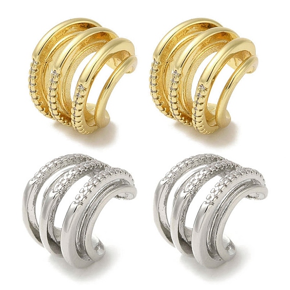 Серьги-каффы из латуни с микро-паве и прозрачным фианитом, женские серьги-манжеты с кольцом в виде стойки, без кадмия и без свинца, долговечный