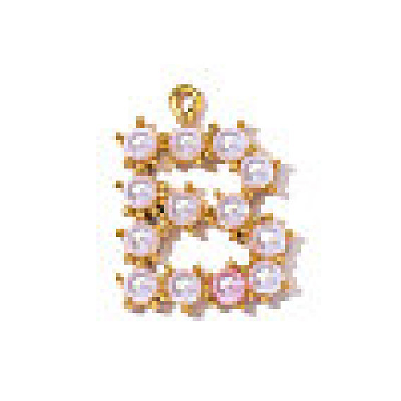 304 подвески из нержавеющей стали, с абс пластмассовой имитационной жемчужиной, ионное покрытие (ip), реальный 18 k позолоченный, зеркальная полировка