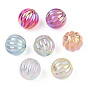 UV Plating Rainbow Iridescent Acrylic Beads, Pumpkin