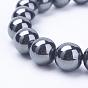 Electroplate Magnetic Synthetic Hematite Jewelry Sets, Graduated Beads Necklaces and Bracelets, Round