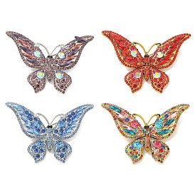 Броши-бабочки из цинкового сплава со стразами, для рюкзака с одеждой