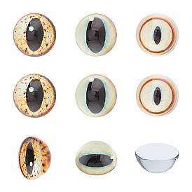 Ojo de gato de cristal decorativo, semicírculo