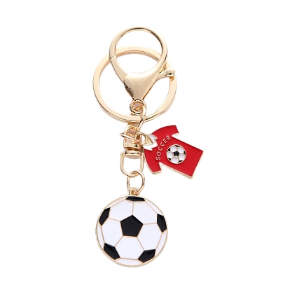 Football Theme Alloy Enamel Keychain, for Car Key Backpack Pendant Accessories