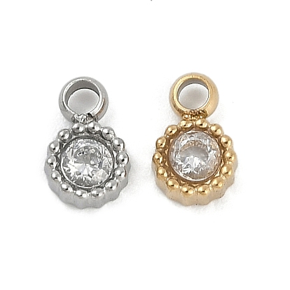 304 микро нержавеющей стали прокладывать Цирконом подвески, ионное покрытие (ip), плоские круглые прелести