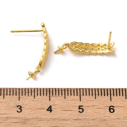 925 Sterling Silver Stud Earrings Findings, Leaf