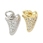 Латунные микро проложить кубического циркония подвески, подвески в форме акульего зуба, долговечный, без кадмия и без свинца, стойки покрытие, с целью перехода в кольце
