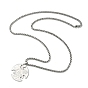 304 ожерелья из нержавеющей стали с подвеской в виде полумесяца из рога Одена, без кадмия, без никеля и без свинца