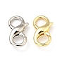 Brass Double Opening Lobster Claw Clasps, for Jewelry Making Findings, Cadmium Free & Lead Free, Long-Lasting Plated