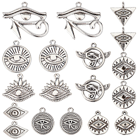 72шт 9 стиль тибетский стиль сплав эмалированные подвески, с кристально горный хрусталь, без кадмия и без свинца, глаз