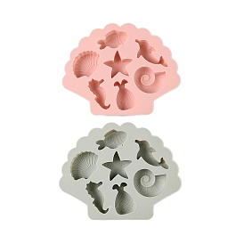 Molde de silicona de grado alimenticio diy con forma de concha, moldes para pasteles (el color aleatorio no es necesariamente el color de la imagen)