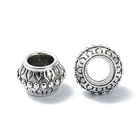  Perles européennes en alliage de style tibétain, Perles avec un grand trou   , tambour