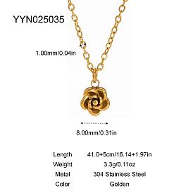 304 женские ожерелья с подвесками в виде роз из нержавеющей стали, золотые