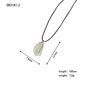 Подвеска в форме неправильной капли из сплава, регулируемый черный вощеный шнурок для ожерелья