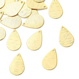 SHEGRACE Brass Pendants, Teardrop Charms, Stamping Blank Tag, Brushed Finish, Cadmium Free & Lead Free & Nickel Free