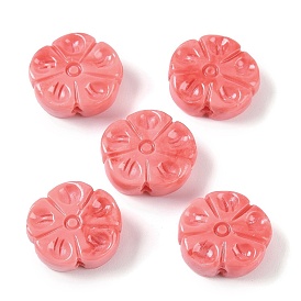 Synthetic Shell Dyed Carved Beads, Flower