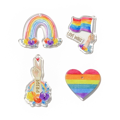 Pride Rainbow Acrylic Pendants