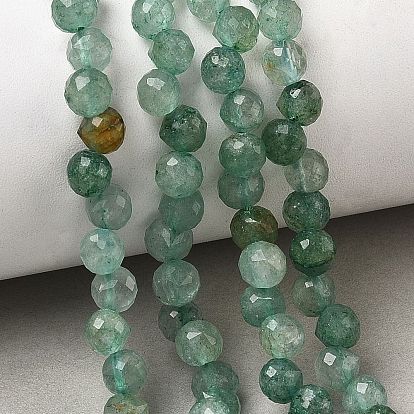 Natural Green Strawberry Quartz Beads Strands, Faceted, Teardrop