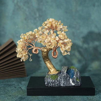 Украшения из дерева с фишками из натуральных драгоценных камней, с латунной проволокой, обернутой украшением фэн-шуй на удачу