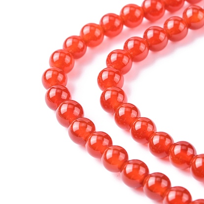 Natural Carnelian Beads Strands, Grade A, Dyed, Round