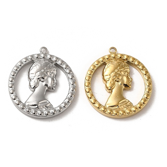 304 подвески из нержавеющей стали, кольцо с подвеской женского узора