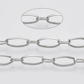 304 Stainless Steel Cable Chains, with Spool, Soldered
