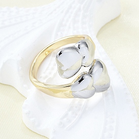 Латунные кольца-манжеты для женщин, без кадмия и без свинца, сердце