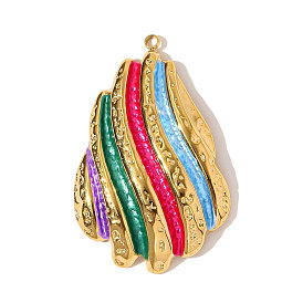 304 нержавеющей стальной эмали подвески, подвески в форме ракушек, ионное покрытие (ip), реальный 18 k позолоченный