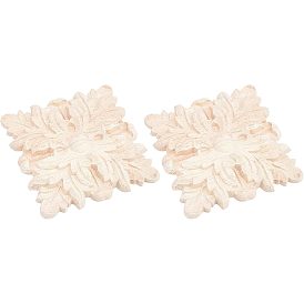 Резная накладка из каучукового дерева с аппликацией, неокрашенная накладка мебель украшения дома, цветок