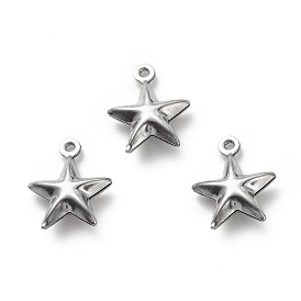 304 Stainless Steel Pendants, Star Charms