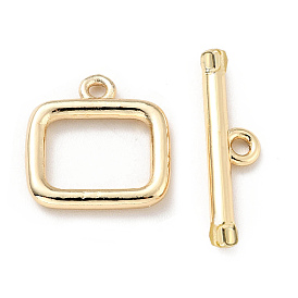 Fermoirs à bascule en laiton à placage de crémaillère, sans cadmium et sans plomb, plaqué longue durée, rectangle