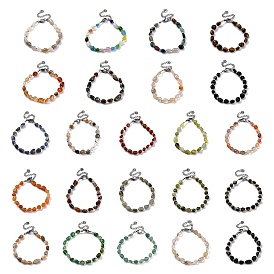 Браслеты из натуральных и синтетических драгоценных камней для женщин, самородки, с 201 фурнитурой из нержавеющей стали