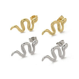 304 Stainless Steel Snake Stud Earrings for Women
